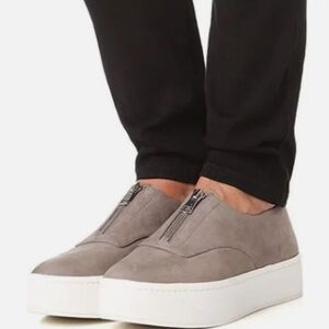VINCE Women's Gray Slip-On Platform Sneakers